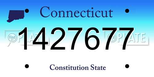 1427677 Connecticut License Plate