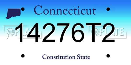 14276T2 Connecticut License Plate