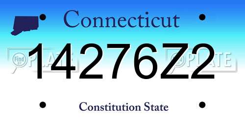 14276Z2 Connecticut License Plate
