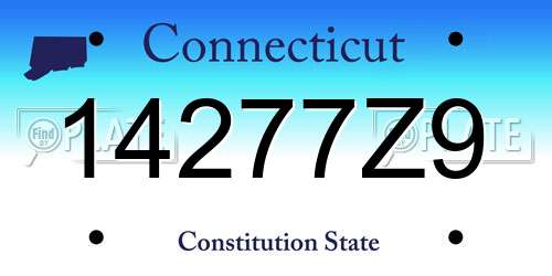 14277Z9 Connecticut License Plate