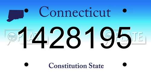1428195 Connecticut License Plate