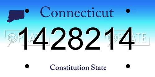 1428214 Connecticut License Plate