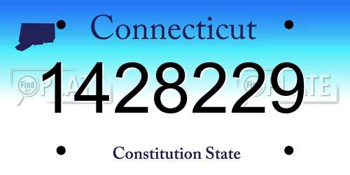 1428229 Connecticut License Plate