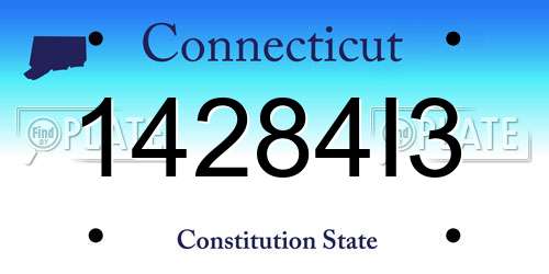 14284I3 Connecticut License Plate