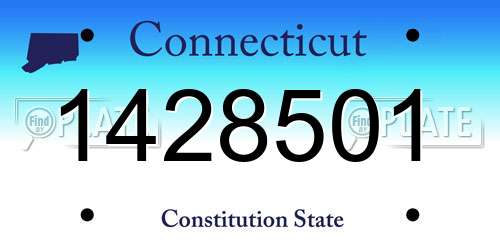 1428501 Connecticut License Plate