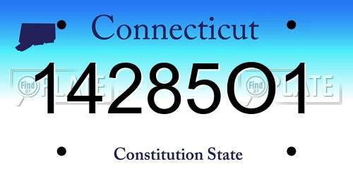 14285O1 Connecticut License Plate