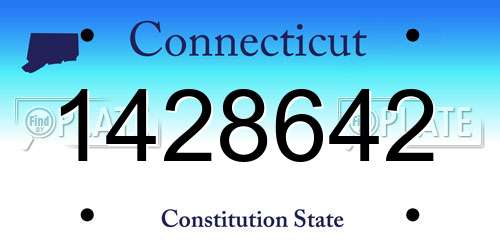 1428642 Connecticut License Plate