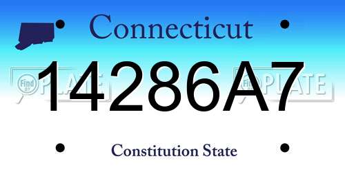 14286A7 Connecticut License Plate