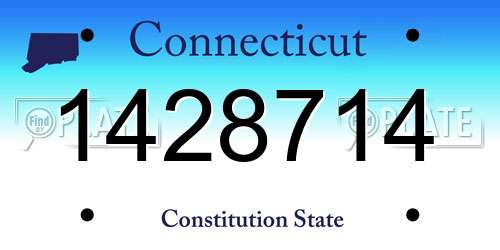 1428714 Connecticut License Plate