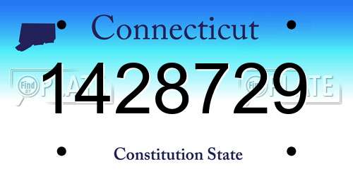 1428729 Connecticut License Plate