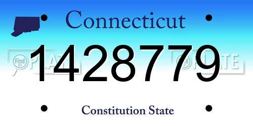 1428779 Connecticut License Plate