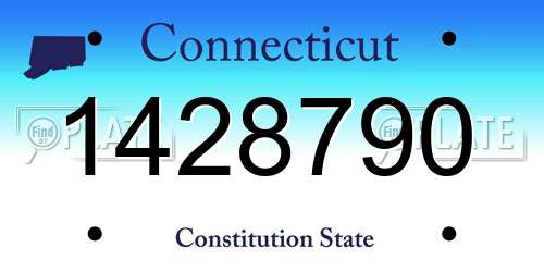 1428790 Connecticut License Plate
