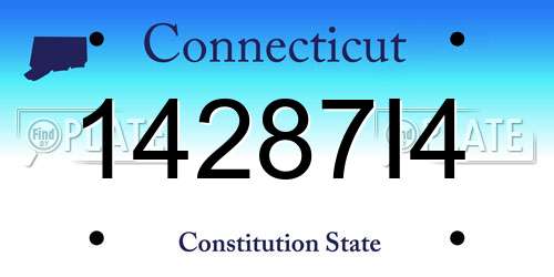 14287I4 Connecticut License Plate