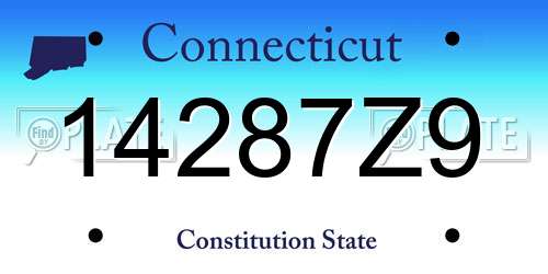 14287Z9 Connecticut License Plate