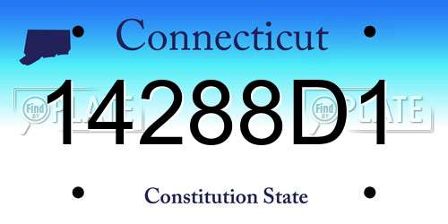 14288D1 Connecticut License Plate