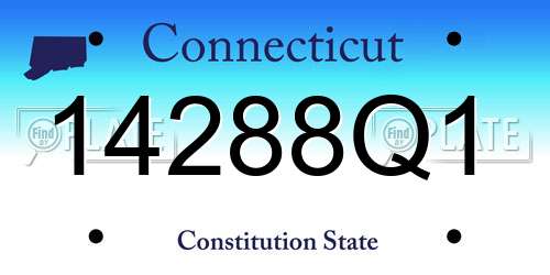 14288Q1 Connecticut License Plate