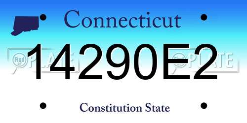 14290E2 Connecticut License Plate