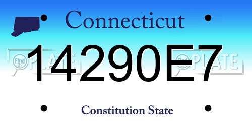 14290E7 Connecticut License Plate