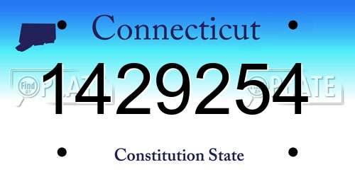 1429254 Connecticut License Plate