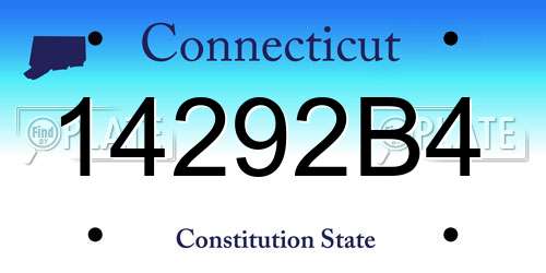 14292B4 Connecticut License Plate