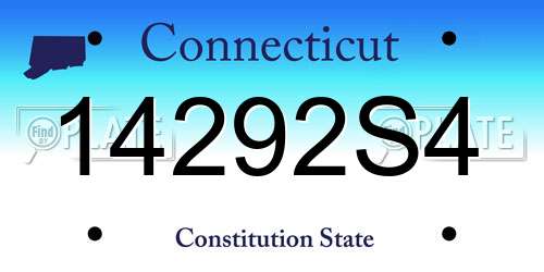 14292S4 Connecticut License Plate