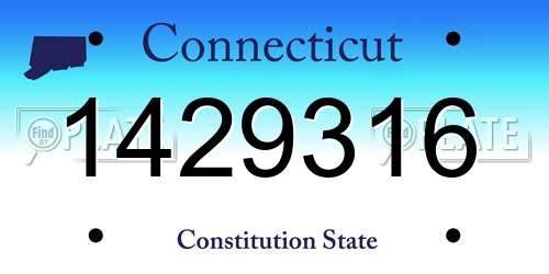 1429316 Connecticut License Plate