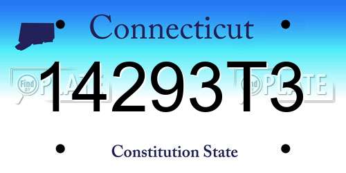 14293T3 Connecticut License Plate