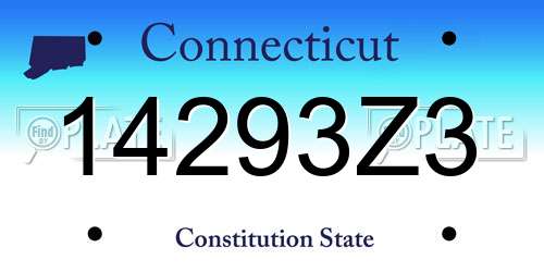 14293Z3 Connecticut License Plate