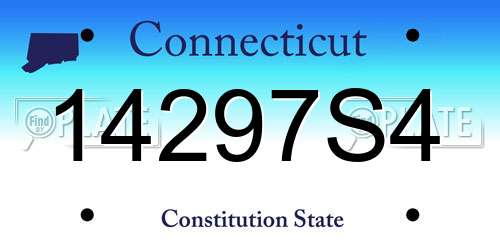 14297S4 Connecticut License Plate
