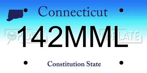 142MML Connecticut License Plate
