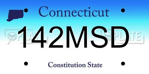 142MSD Connecticut License Plate