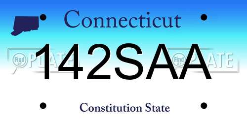 142SAA Connecticut License Plate