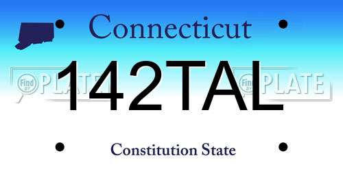 142TAL Connecticut License Plate