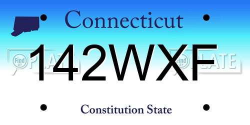 142WXF Connecticut License Plate