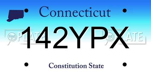 142YPX Connecticut License Plate