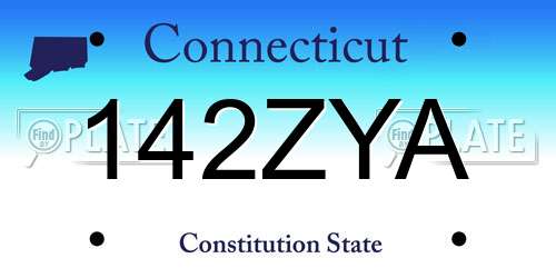 142ZYA Connecticut License Plate