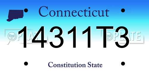 14311T3 Connecticut License Plate