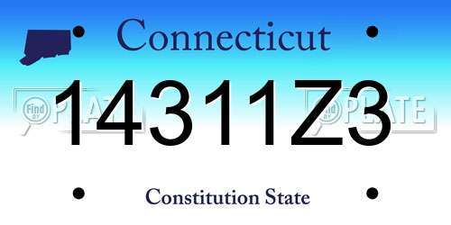 14311Z3 Connecticut License Plate