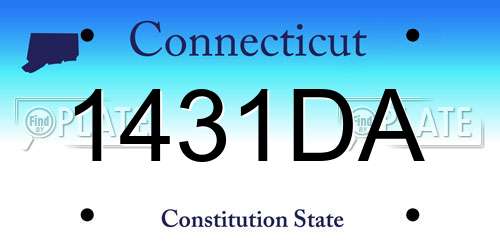 1431DA Connecticut License Plate