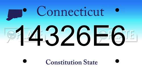 14326E6 Connecticut License Plate