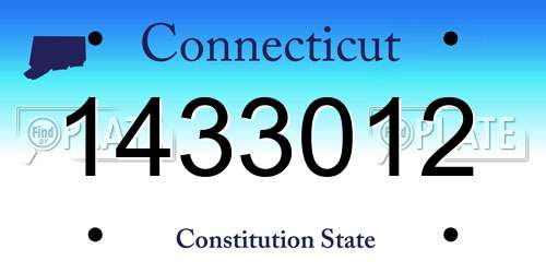 1433012 Connecticut License Plate