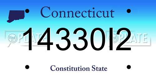 14330I2 Connecticut License Plate