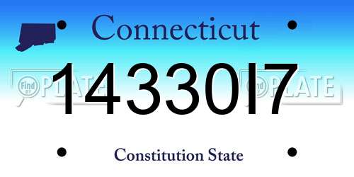 14330I7 Connecticut License Plate