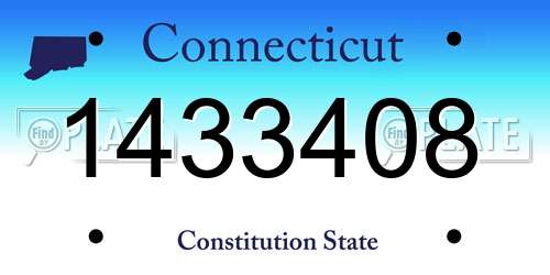 1433408 Connecticut License Plate