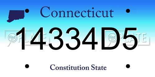 14334D5 Connecticut License Plate