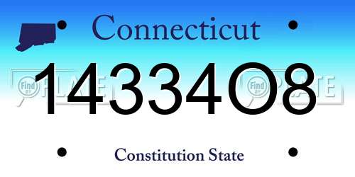 14334O8 Connecticut License Plate