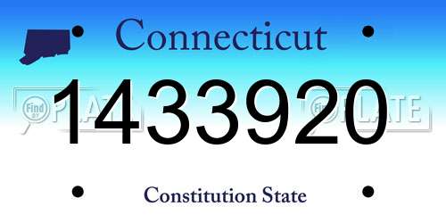 1433920 Connecticut License Plate