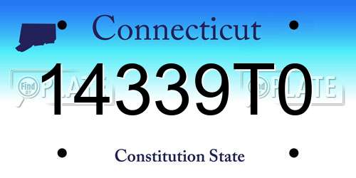 14339T0 Connecticut License Plate