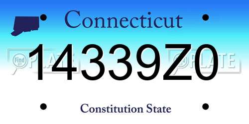 14339Z0 Connecticut License Plate