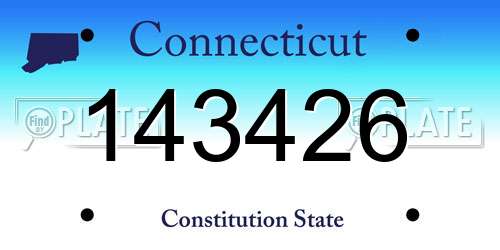 143426 Connecticut License Plate